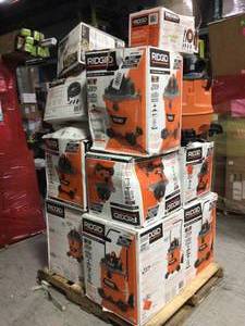 Pallet of assorted Ridgid Vacuums (various conditions, sizes and models) review all pictures