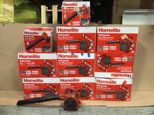 Lot of assorted Homelite 2 cycle Gas Blowers Vac (10 count) see all pictures