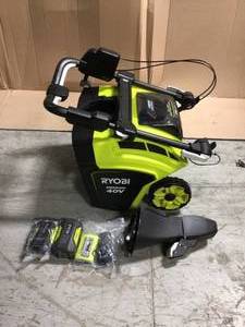 40V Brushless 21 in. Cordless Electric Snow Blower with 5.0 Ah Batteries and Charger by RYOBI (good condition) see pictures