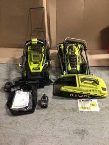 Lot of 2 Ryobi Electric Powered Lawn Mowers (review pictures & description)