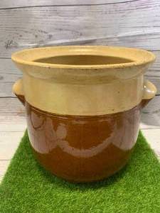 lot 10 image: 8 Tall Antique Stoneware Pottery Bowl Stamped 9 H