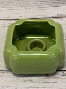lot 21 image: Rosemeade Pottery Green Candle Holder