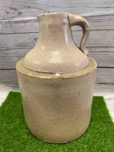 lot 34 image: Antique Stoneware Jug 9 Tall