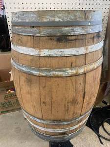 lot 65 image: Whiskey Half Barrel 37 Tall