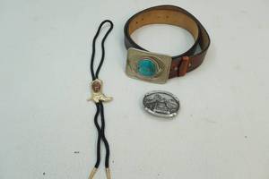 lot 244 image: Bolo tie, Belt, Belt Buckle
