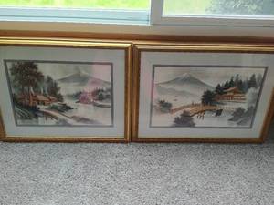 lot 34 image: Two Framed Stitched Art Pieces