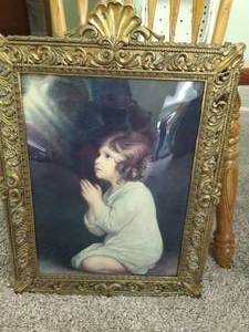 lot 40 image: Vintage Curved Glass Framed Picture