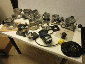 lot 730 image: BOSCH TRIM ROUTER, PORTER-CABLE, DEWALT, BOSCH ROUTER BASES, OTHER ACCESSORIES