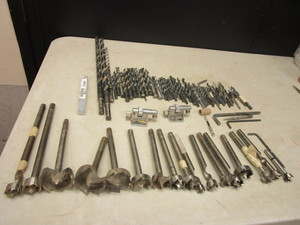 lot 802 image: ASSRTD. FORSTNER DRILL BITS, DRILL BITS, TRIM GUIDES, 18 BITS, MORE