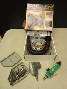 lot 803 image: DUST BUDDIE UNIVERSAL DUST SHROUD FOR 6 TO 9 HAND GRINDERS, PALM AIR HAMMER, AIR DRIVER, MORE