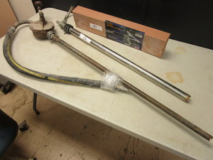 lot 810 image: ATD LEVER BARREL PUMP, FOR 30-50 GALLON DRUMS, KP MANUFACTURING HAND-CRANK BARREL PUMP, MORE