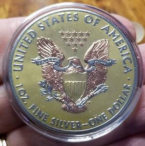 2013 GOLD PLATED SILVER EAGLE 1 TROY OZ .999 FINE SILVER IN AIRTITE
