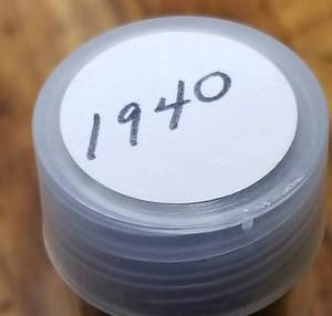 1940 DATE ROLL OF 50 WHEAT CENTS IN TUBE
