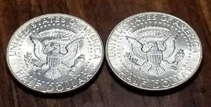 2 UNC 1964 KENNEDY HALF DOLLARS