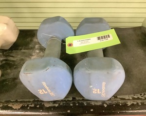 lot 128 image: 12 Lb Dumbbells, Qty 2