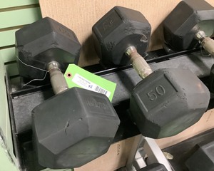 lot 149 image: 50 Lb Dumbbells, Qty 2