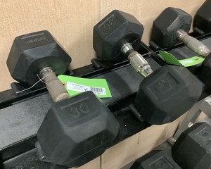 lot 145 image: 30 Lb Dumbbells, Qty 2