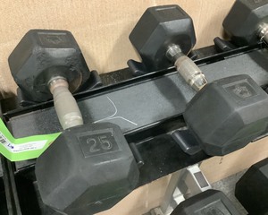 lot 144 image: 25 Lb Dumbbells, Qty 2