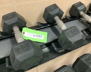 lot 143 image: 20 Lb Dumbbells, Qty 2