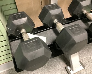 lot 150 image: 55 Lb Dumbbells, Qty 2