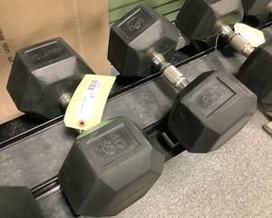 lot 152 image: 65 Lb Dumbbells, Qty 2