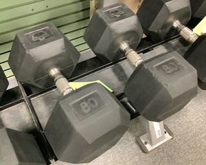 lot 155 image: 80 Lb Dumbbells, Qty 2