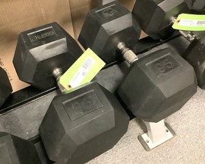 lot 158 image: 95 Lb Dumbbells, Qty 2