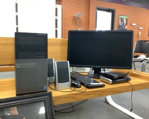 lot 253 image: Computer Monitor KeyboardMouse Router