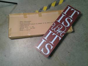 lot 98 image: Home decor wall plaque it is what...