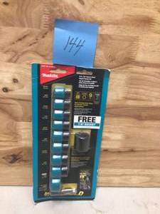 Makita 9 Pc 38 drive 6 point impact socket set new