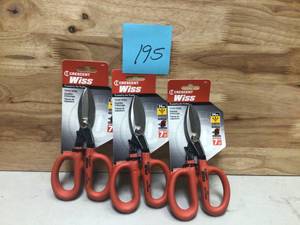 Lot of 3 Wiss 7 In. Straight Pattern Tinners Snips Model A13L See Pictures