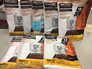 Ridgid VF3503 High Efficiency, Dry Pickup Dust Bags for 6 - 9 Gallons Ridgid Wet  Dry Vacuums at (2 Pack) UPC 648846020020 (8 pack) See Pictures