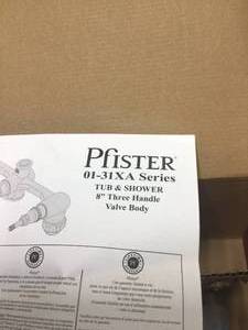 Pfister 01-31xa Series Tub &amp Shower 8 Three Handle Valve Body See Pictures
