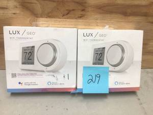 Lot of 2 7-Day Wi-Fi Programmable Thermostat in White by LUXGEO See Pictures