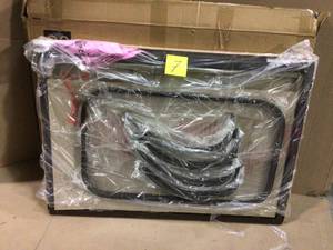 lot 7 image: Riverbrook Espresso Brown Rectangle Steel Slat Top Outdoor Patio Coffee Table see pictures