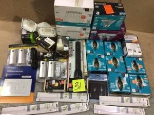 lot 31 image: Lot of assorted light bulbs and other lighting see pictures