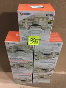lot 35 image: Lot of 6SL 6 in. White Integrated LED Recessed Trim (Speaker-Less Companion Downlight) see pictures