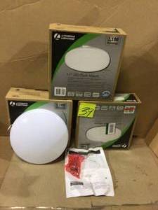 lot 39 image: Lot of  Lithonia Lightning 11 LED Flush mount lights customer returns see pictures