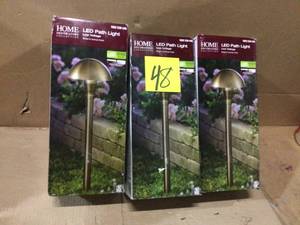 lot 48 image: Lot of 3 Home Decorators LED Path Lights see pictures