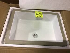 lot 53 image: James Martin Vanities Snk-rct-wht Large Rectangle Undermount Ceramic Sink Whitenot used see pictures