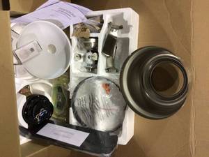 lot 54 image: Hampton Bay Holly Springs Low Profile 52 in. LED Indoor Brushed Nickel Ceiling Fan with Light Kit see pictures