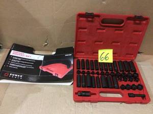 lot 66 image: 42 Pc. Impact Socket Master Set - 38 Dr. Sunex Tools see pictures