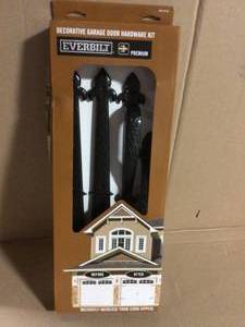 Premium Decorative Black Garage Door Hardware Kit by Everbilt in good conditions