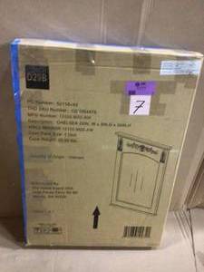 22 in. W x 32 in. H Framed Rectangular Bathroom Vanity Mirror in antique white open box