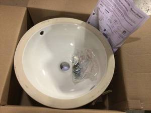 Orbit Undermount Bathroom Sink in White costumer returns