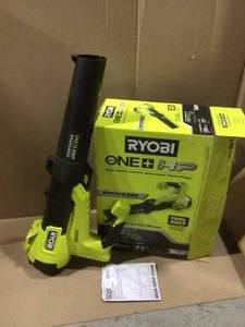 ONE HP 18V Brushless 110 MPH 350 CFM Cordless Variable-Speed Jet Fan Leaf Blower (Tool Only) by RYOBI in good conditions