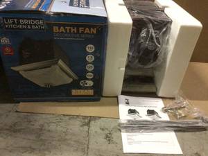 Decorative Brushed Nickel 110 CFM Ceiling Bath Fan with Light and Glass Globe in good conditions