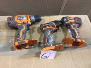 Lot of 3 Ridgid tools original customer returns baterries and charger are not incluide