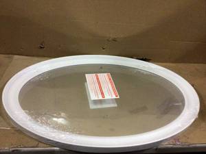 21 in. W x 31 in. H Framed Oval Anti-Fog Bathroom Vanity Mirror in White Finish in good conditions