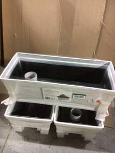 Hanover 27 in. White Resin Beadboard Deck Rail Planter